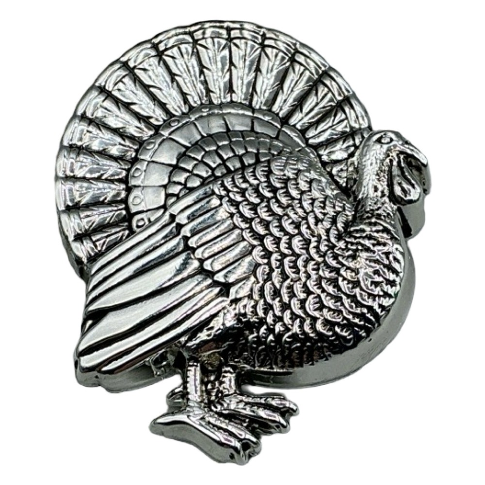 Best Vintage Silver Tone Turkey Brooch Pendant Thanksgiving Bird Jewelry